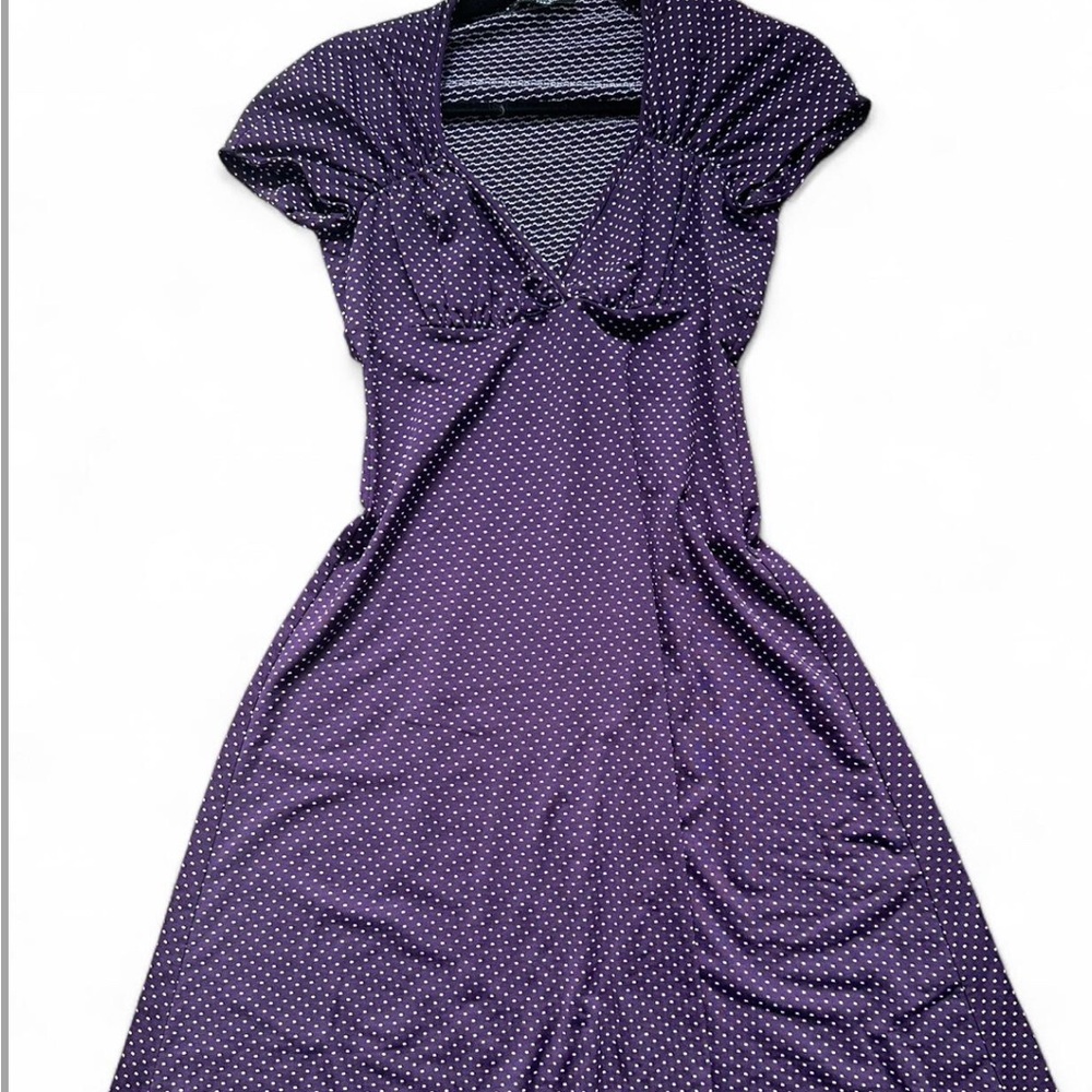 True Vintage Betsey Johnson Purple and White Textured Dress